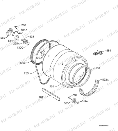 Взрыв-схема сушильной машины Rex Electrolux RA250E - Схема узла Functional parts 267